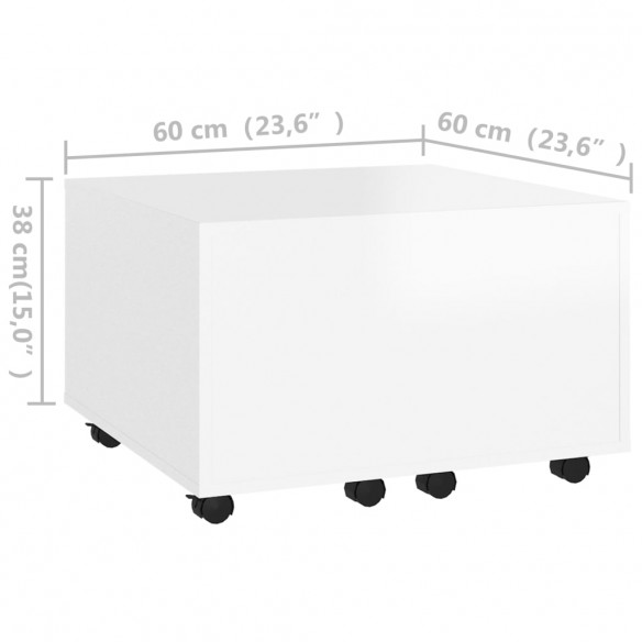Table basse Blanc 60x60x38 cm Aggloméré