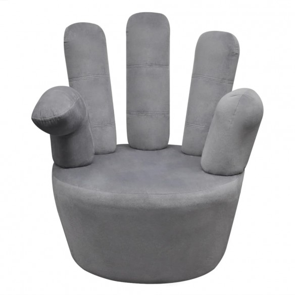 Chaise en forme de main Gris Velours