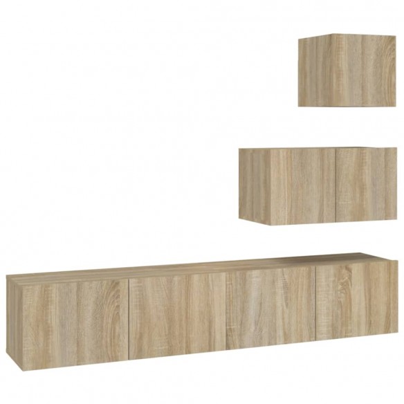 Ensemble de meubles TV 4 pcs Chêne sonoma Bois d'ingénierie