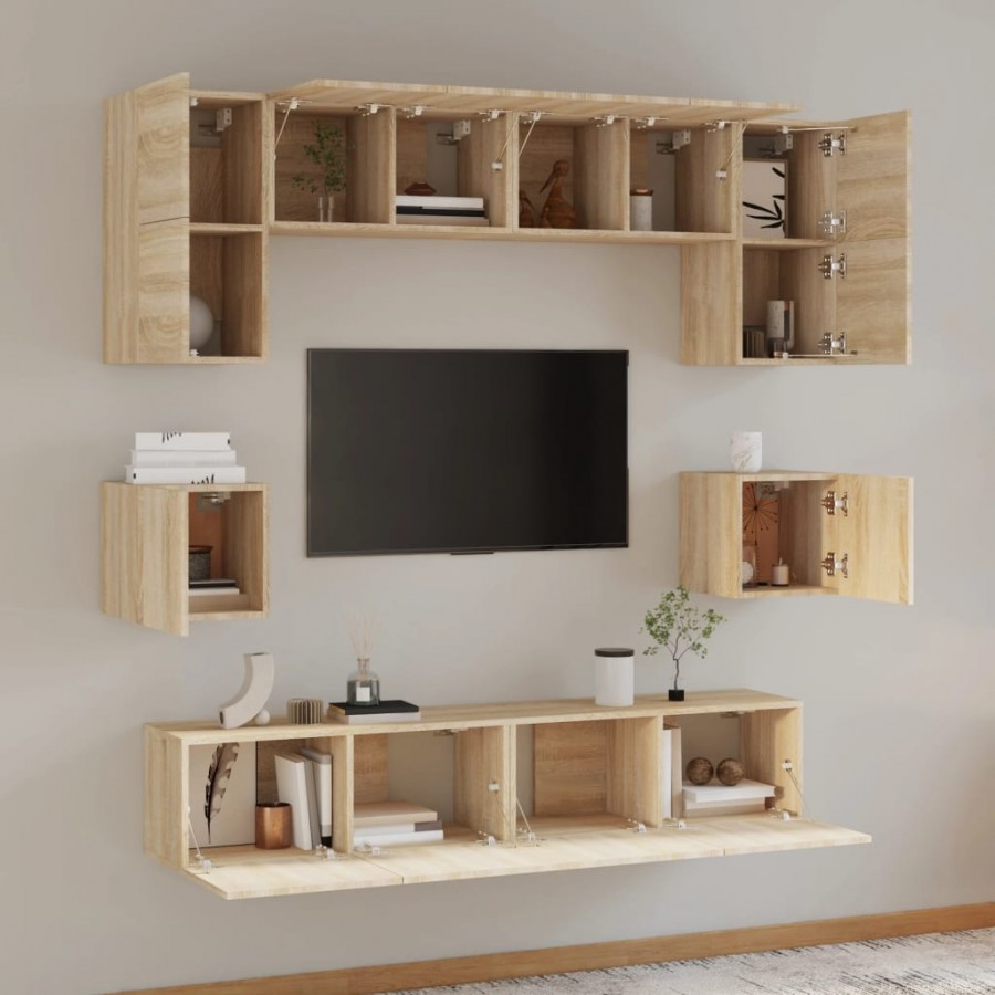 Ensemble de meubles TV 8 pcs Chêne sonoma  Ensemble de meubles TV 8 pcs Chêne sonoma