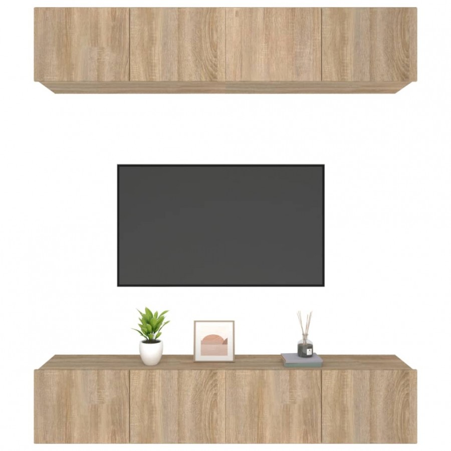 Meubles TV 4 pcs Chêne Sonoma 80x30x30 cm  Meubles TV 4 pcs Chêne Sonoma 80x30x30 cm
