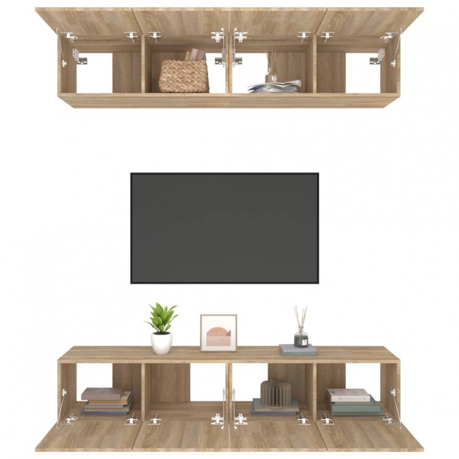 Meubles TV 4 pcs Chêne Sonoma 80x30x30 cm  Meubles TV 4 pcs Chêne Sonoma 80x30x30 cm