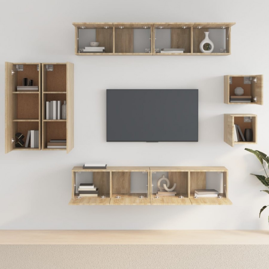 Ensemble de meubles TV 8 pcs Chêne sonoma  Ensemble de meubles TV 8 pcs Chêne sonoma