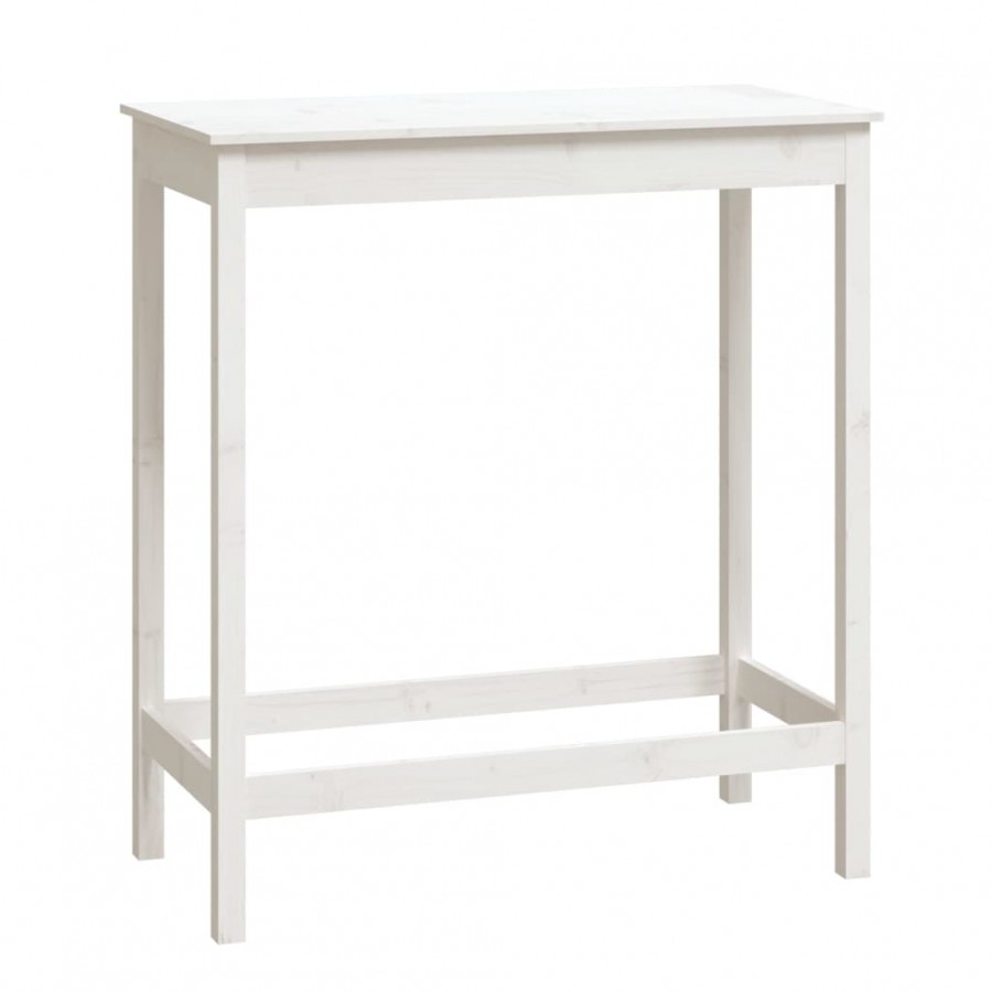 Table de bar blanc 100x50x110 cm bois massif de pin Table de bar blanc 100x50x110 cm bois massif de pin