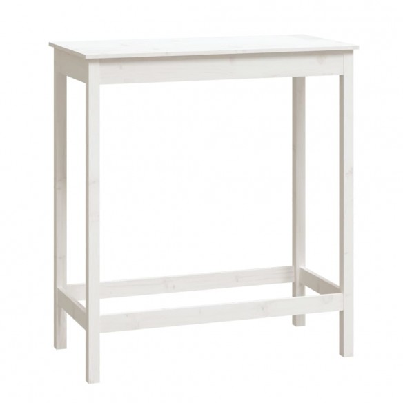 Table de bar blanc 100x50x110 cm bois massif de pin