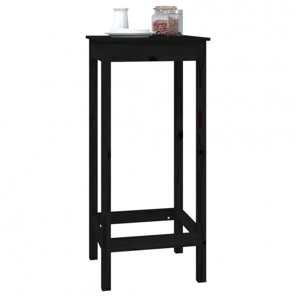 Table de bar Noir 50x50x110 cm Bois massif de pin