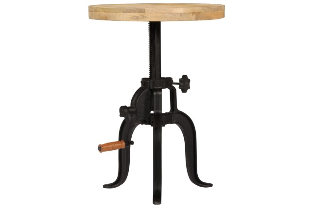 Table d'appoint 45x (45-62) cm Bois de manguier massif et fonte