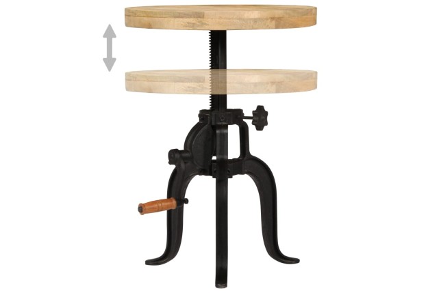 Table d'appoint 45x (45-62) cm Bois de manguier massif et fonte