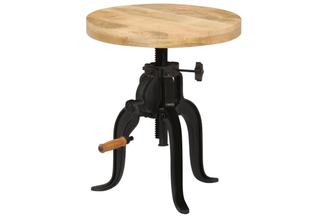 Table d'appoint 45x (45-62) cm Bois de manguier massif et fonte