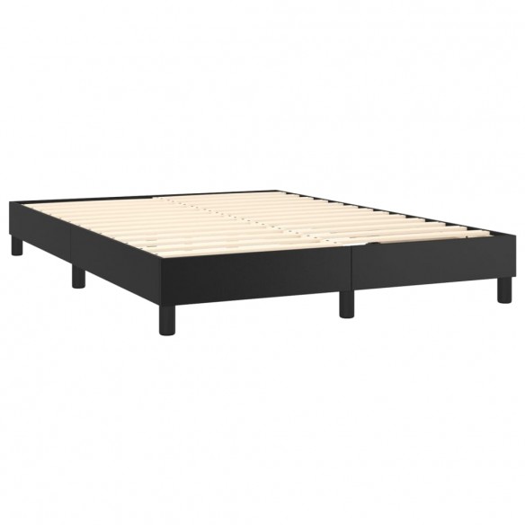 Cadre de lit avec matelas et LED Noir 140x190 cm