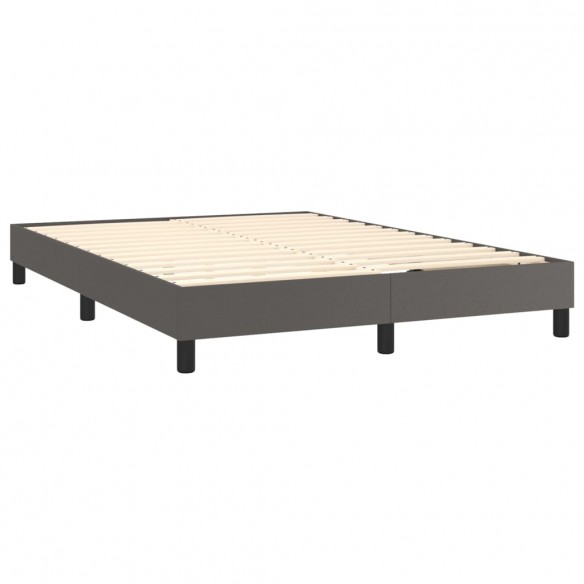 Cadre de lit avec matelas Gris 140x190 cm Similicuir