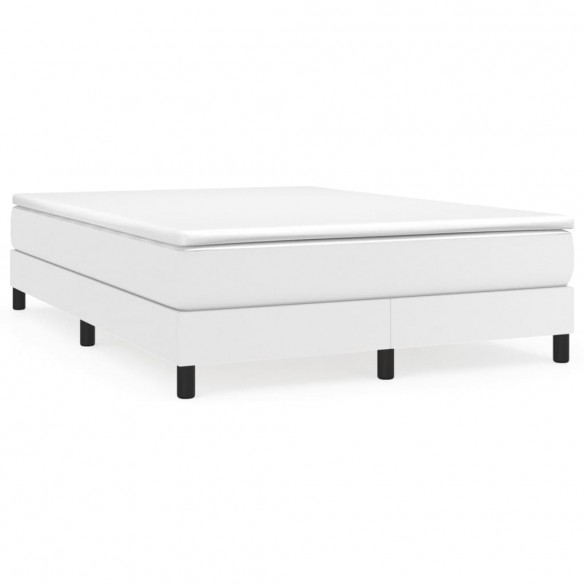 Cadre de lit avec matelas Blanc 140x190cm Similicuir