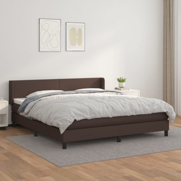 Sommier à lattes de lit avec matelas Marron 160x200 cm