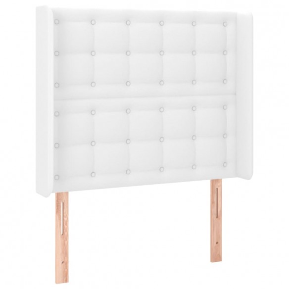 Cadre de lit matelas LED Blanc 90x200cm Similicuir