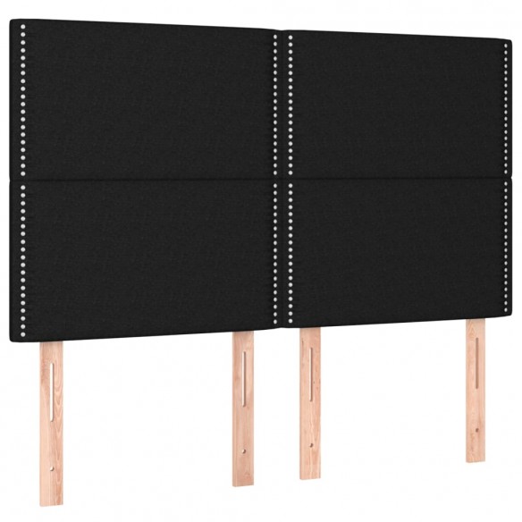 Cadre de lit et matelas et LED Noir 140x190 cm Tissu