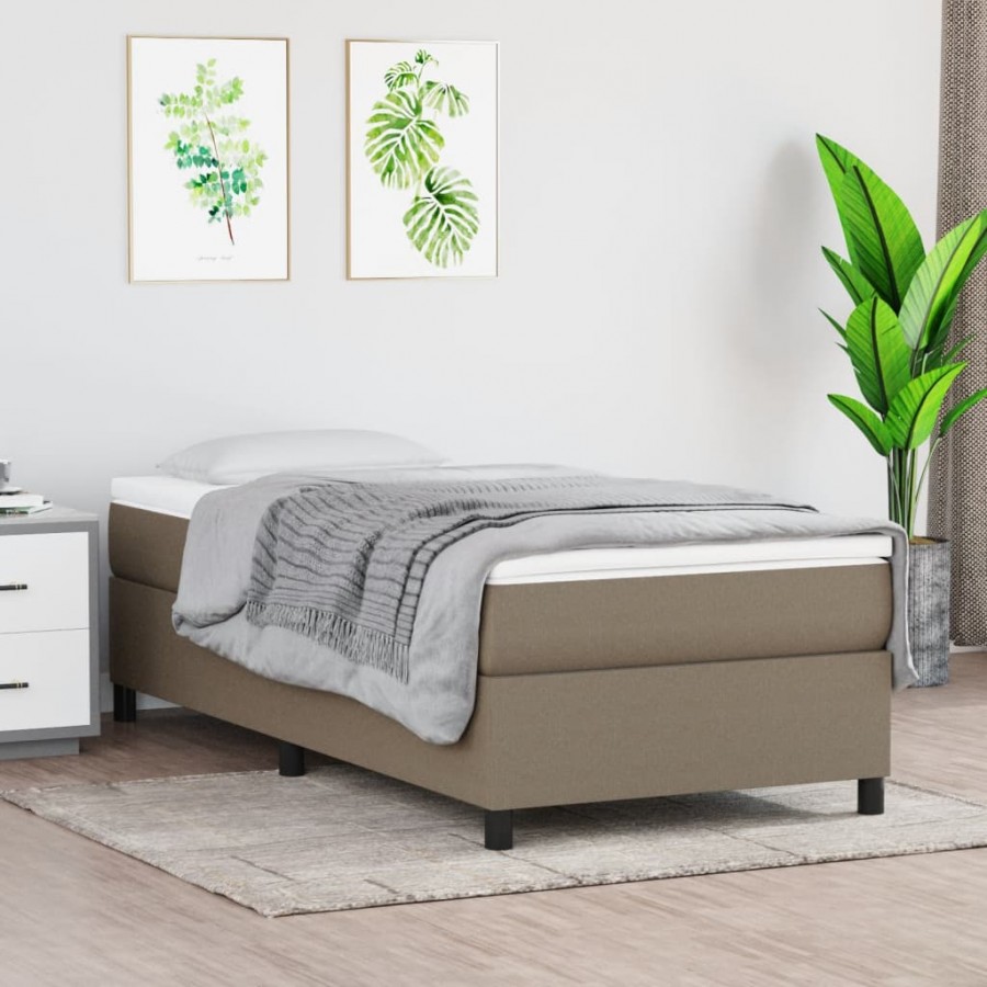 Cadre de lit avec matelas Taupe 80x200 cm Tissu