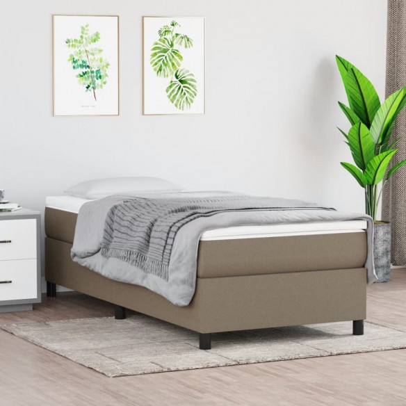 Cadre de lit avec matelas Taupe 80x200 cm Tissu