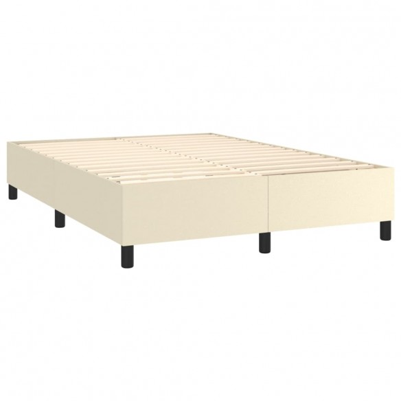 Cadre de lit avec matelas Crème 140x190cm Similicuir