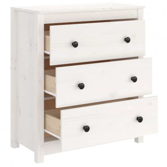 Buffet Blanc 70x35x80 cm Bois massif de pin