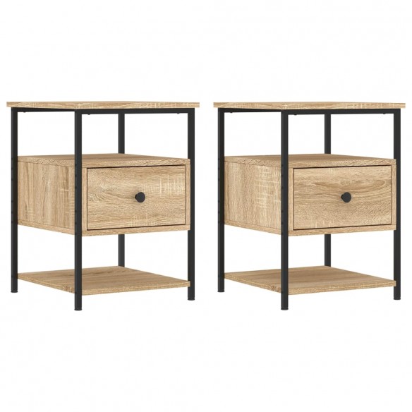 Tables de chevet 2 pcs chêne sonoma 40x42x56 cm bois ingénierie