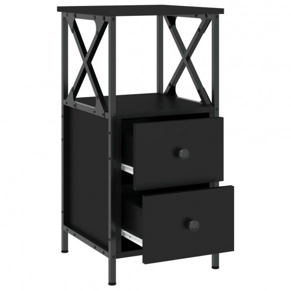Table de chevet noir 34x35,5x70 cm bois d’ingénierie
