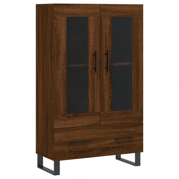 Buffet haut chêne marron 69,5x31x115 cm bois d'ingénierie