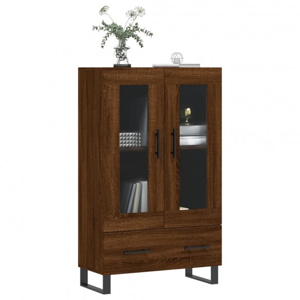 Buffet haut chêne marron 69,5x31x115 cm bois d'ingénierie