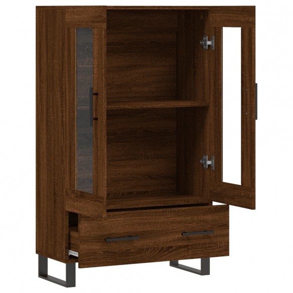 Buffet haut chêne marron 69,5x31x115 cm bois d'ingénierie