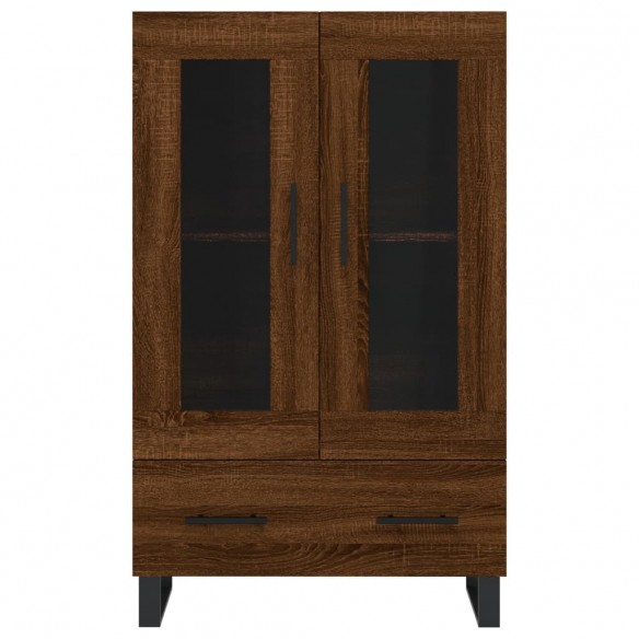 Buffet haut chêne marron 69,5x31x115 cm bois d'ingénierie