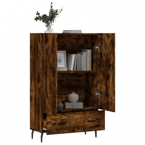 Buffet haut chêne fumé 69,5x31x115 cm bois d'ingénierie