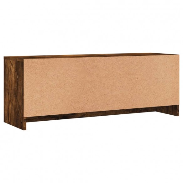 Meuble TV chêne fumé 102x30x37,5 cm bois d'ingénierie