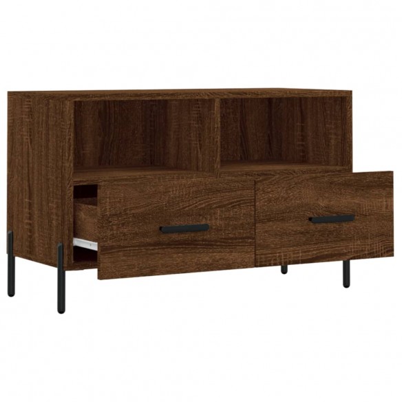 Meuble TV Chêne marron 80x36x50 cm Bois d'ingénierie