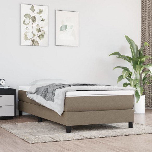 Sommier à lattes de lit avec matelas Taupe 90x190 cm Tissu