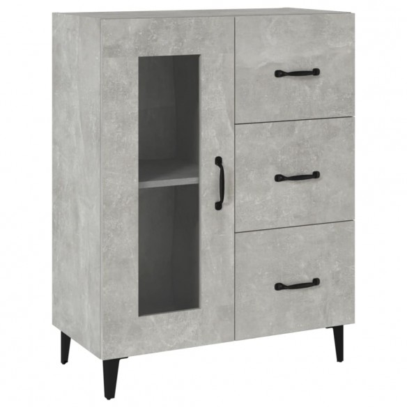 Buffet gris béton 69,5x34x90 cm bois d'ingénierie