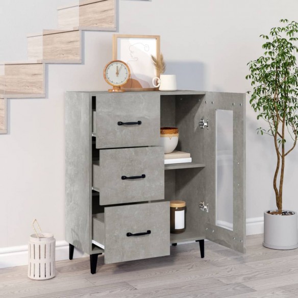 Buffet gris béton 69,5x34x90 cm bois d'ingénierie