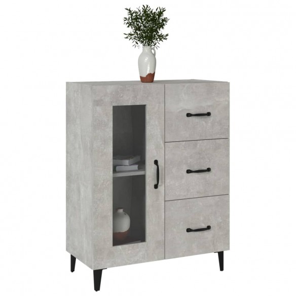 Buffet gris béton 69,5x34x90 cm bois d'ingénierie