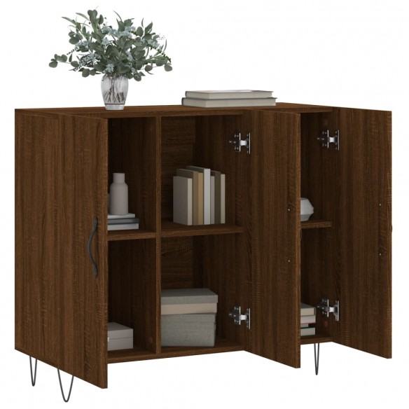 Buffet chêne marron 90x34x80 cm bois d'ingénierie