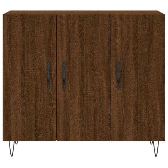 Buffet chêne marron 90x34x80 cm bois d'ingénierie