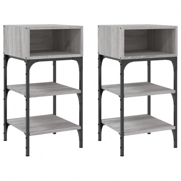 Tables de chevet 2 pcs sonoma gris 35x34,5x70cm bois ingénierie