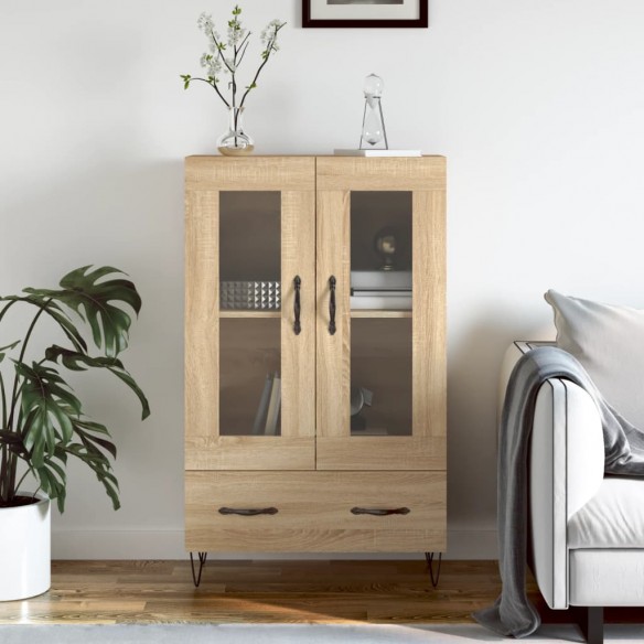 Buffet haut chêne sonoma 69,5x31x115 cm bois d'ingénierie