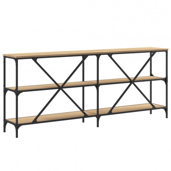 Table console chêne sonoma 180x30x75cm bois d'ingénierie et fer