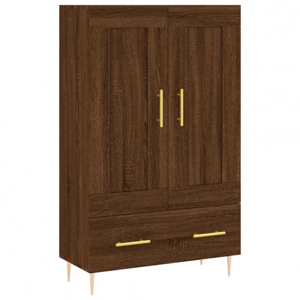 Buffet haut chêne marron 69,5x31x115 cm bois d'ingénierie