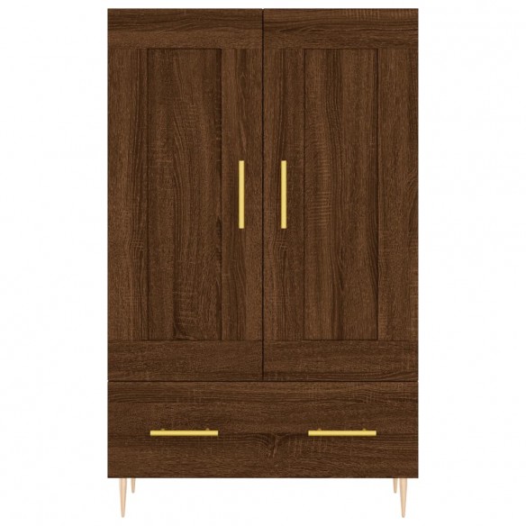 Buffet haut chêne marron 69,5x31x115 cm bois d'ingénierie