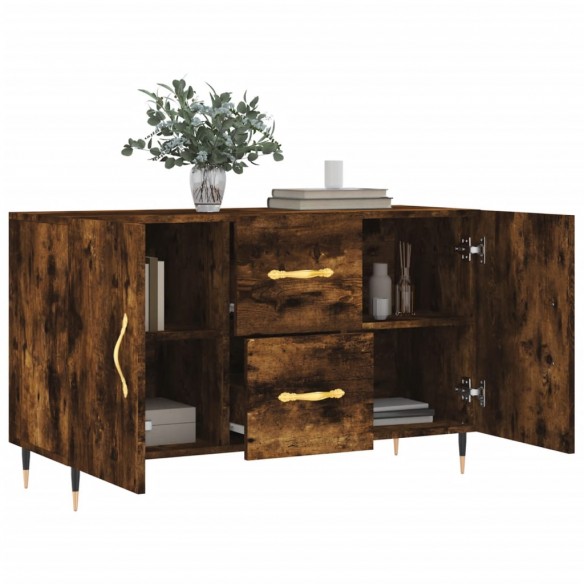 Buffet chêne fumé 100x36x60 cm bois d'ingénierie