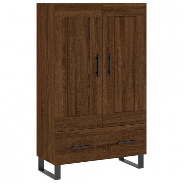 Buffet haut chêne marron 69,5x31x115 cm bois d'ingénierie