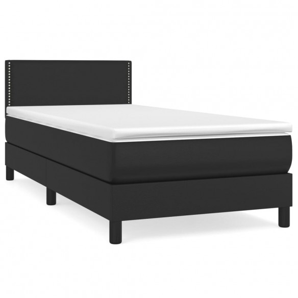 Cadre de lit avec matelas Noir 90x190 cm Similicuir