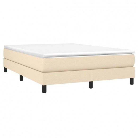 Sommier à lattes de lit avec matelas Crème 140x190 cm Tissu