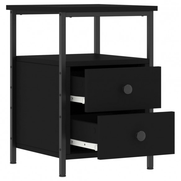 Table de chevet noir 34x35,5x50 cm bois d’ingénierie