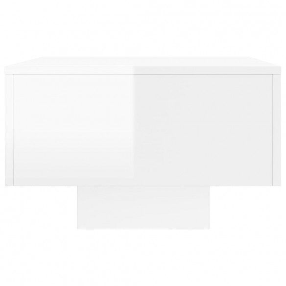 Table basse blanc brillant 100x49,5x31 cm bois d'ingénierie