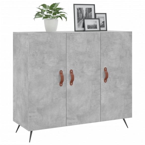 Buffet gris béton 90x34x80 cm bois d'ingénierie